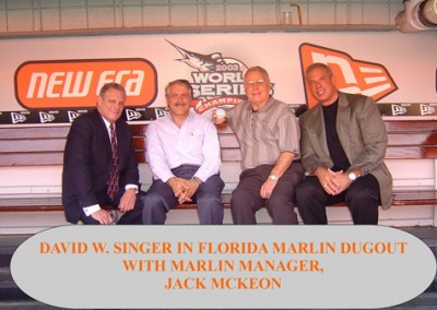 Florida Marlins Dugout with Florida Marlins Manager, Jack McKeon